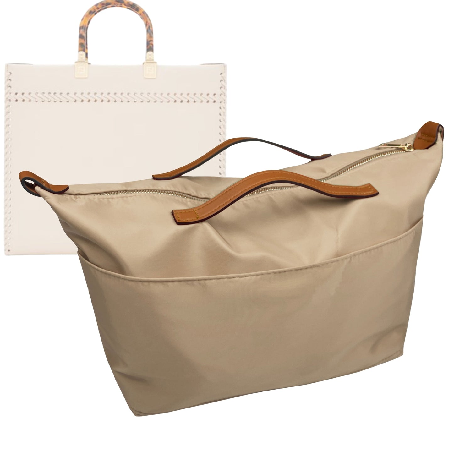 Fendi Handbag Organizer for Sunshine , Bag Insert , Nylon Medium Zip