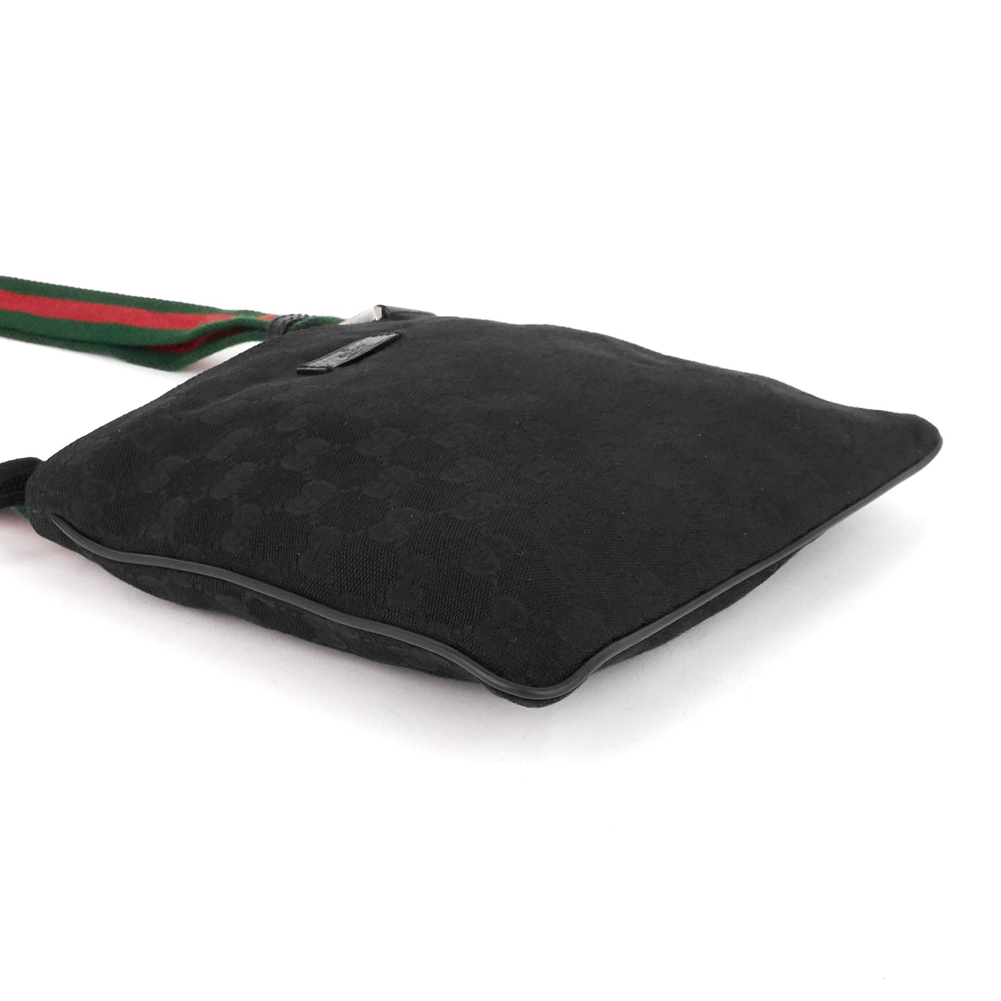 Gucci Web Strap Messenger Bag Canvas Small Crossbody Bag