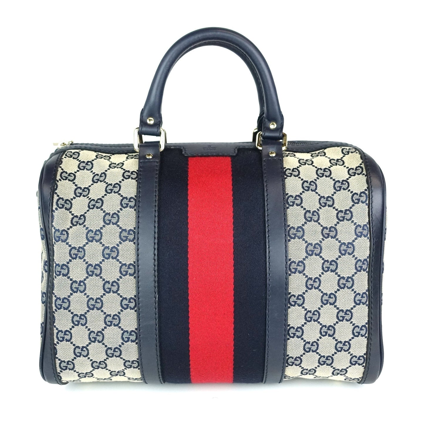 Gucci Web Boston Bag With Strap Canvas Monogram Travel Bag Gucci Oc714