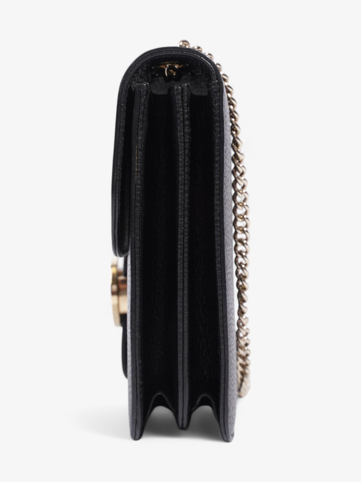 Gucci Dollar Interlocking Calfskin Shoulder Bag Leather Black