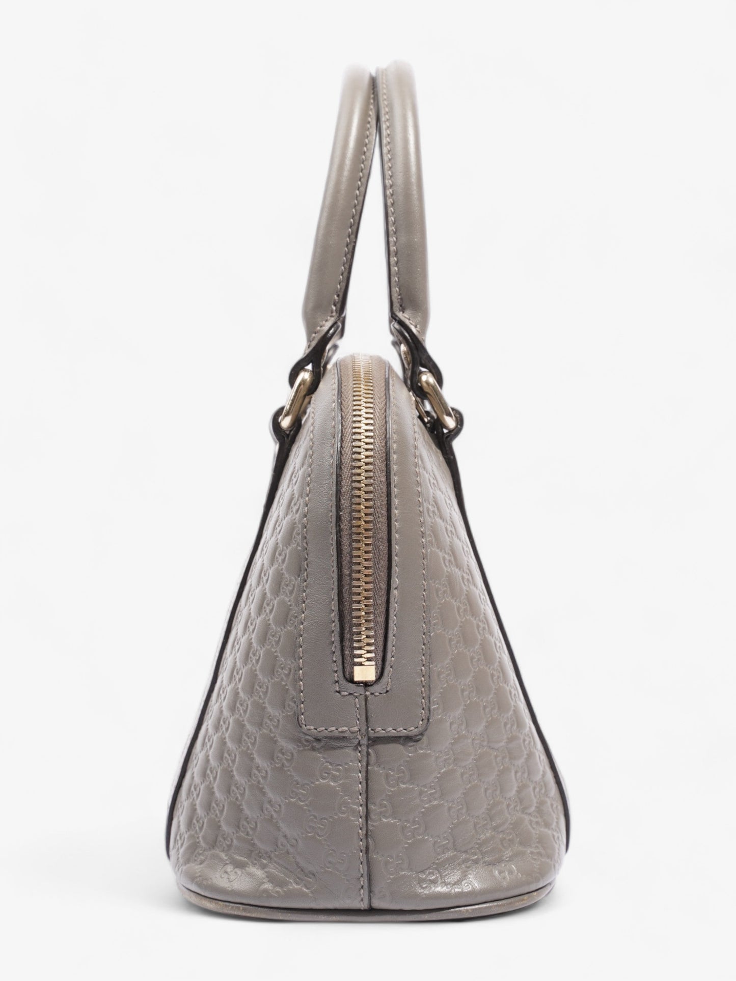Gucci Microssima Dome Bag Grey Leather Mini Travel Bag