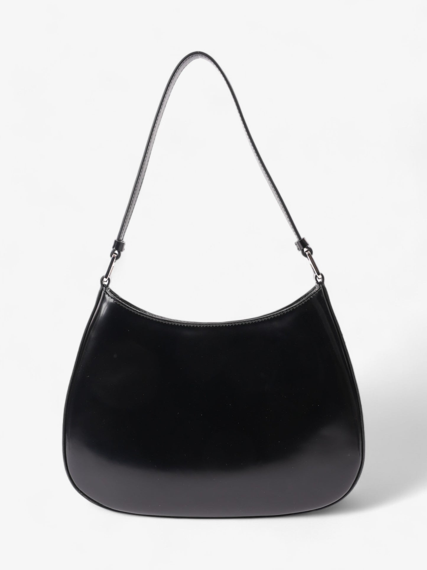 Prada Cleo Shoulder Bag Leather Patent Black