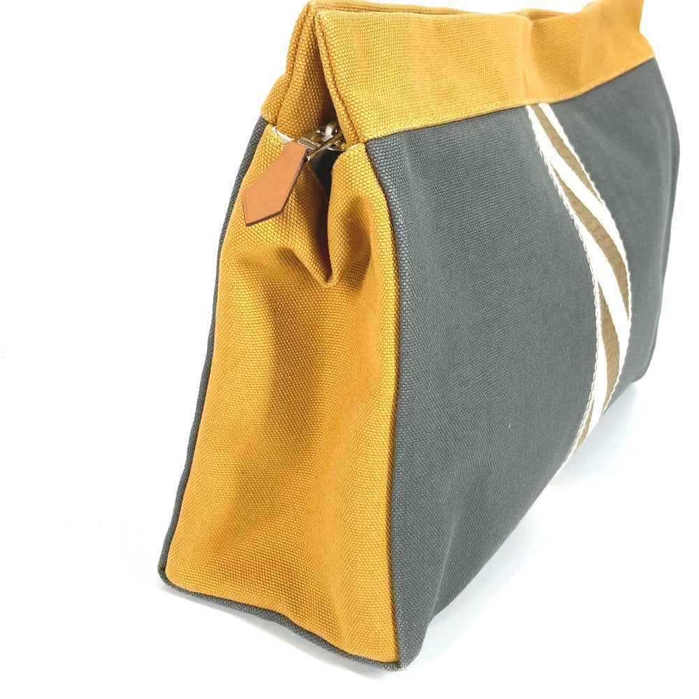 Hermes Clutch Bag Cotton Jimet Gm Jimet Gm Gray Logo