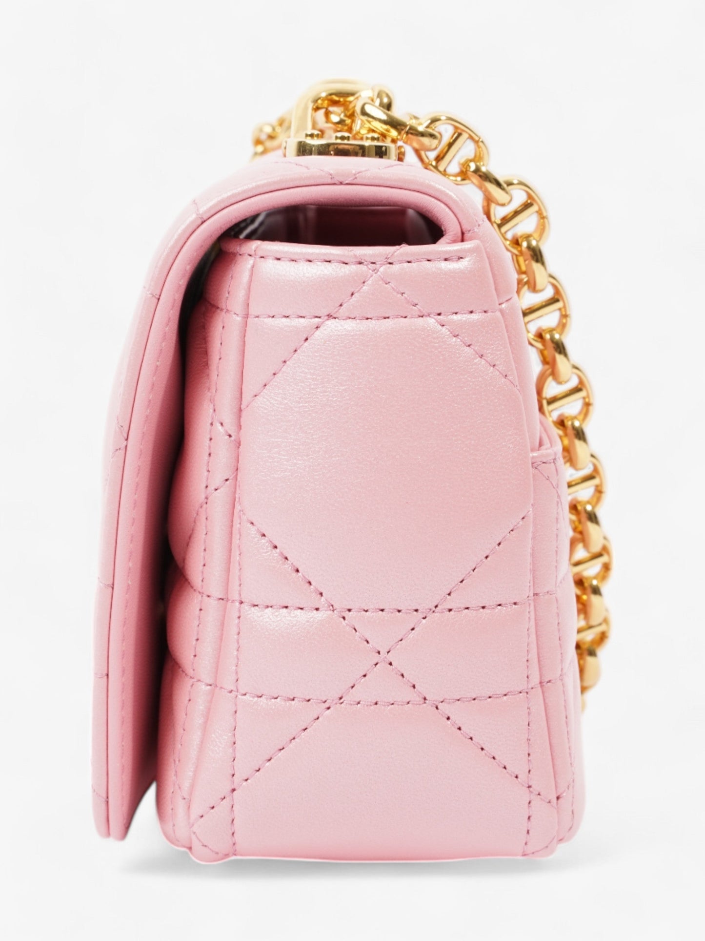 Dior Christian Caro Crossbody Bag Leather Lambskin Pink