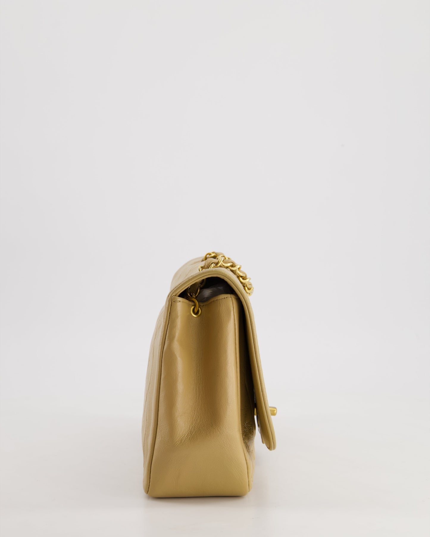Chanel Beige Diana Flap Bag in Lambskin Leather with Gold Hardware