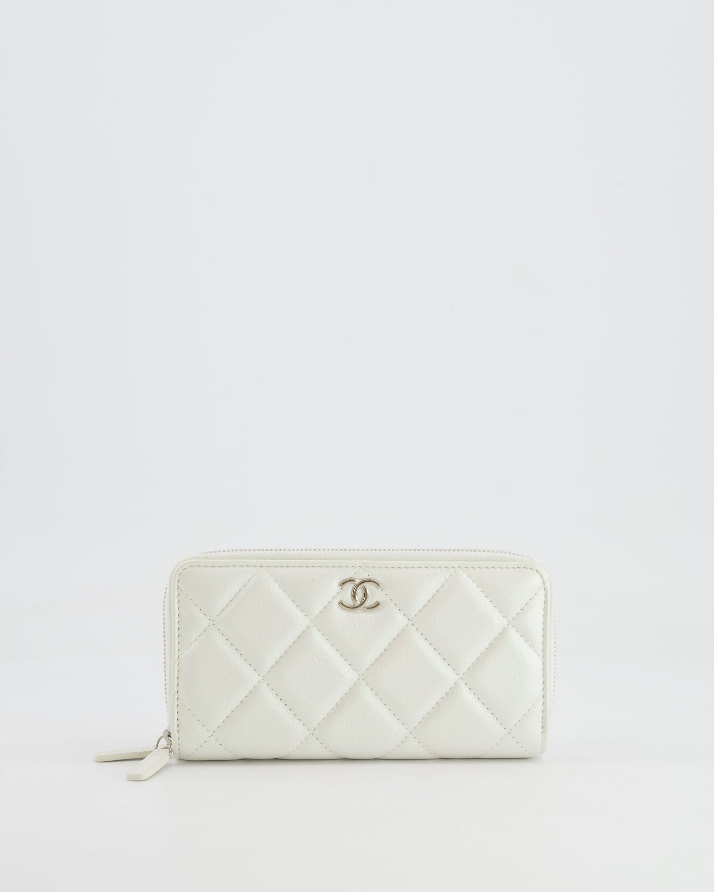 Chanel *HOT* Coco Neige White Pearlescent Lambskin Belt Bag with Silver Hardware