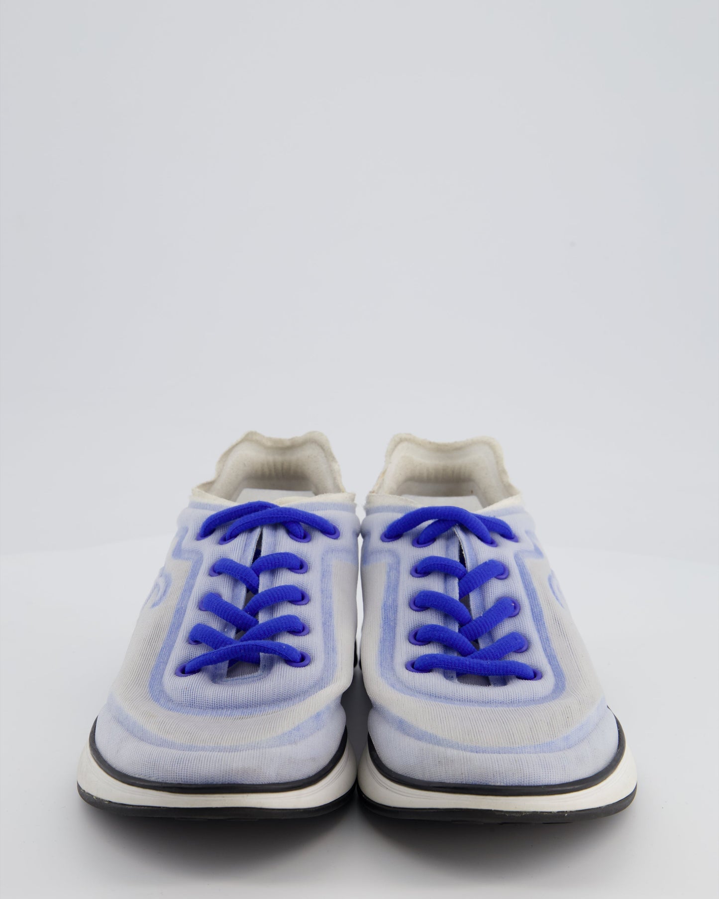 Chanel Blue and White Mesh CC Trainers Size EU 39.5 Accessory