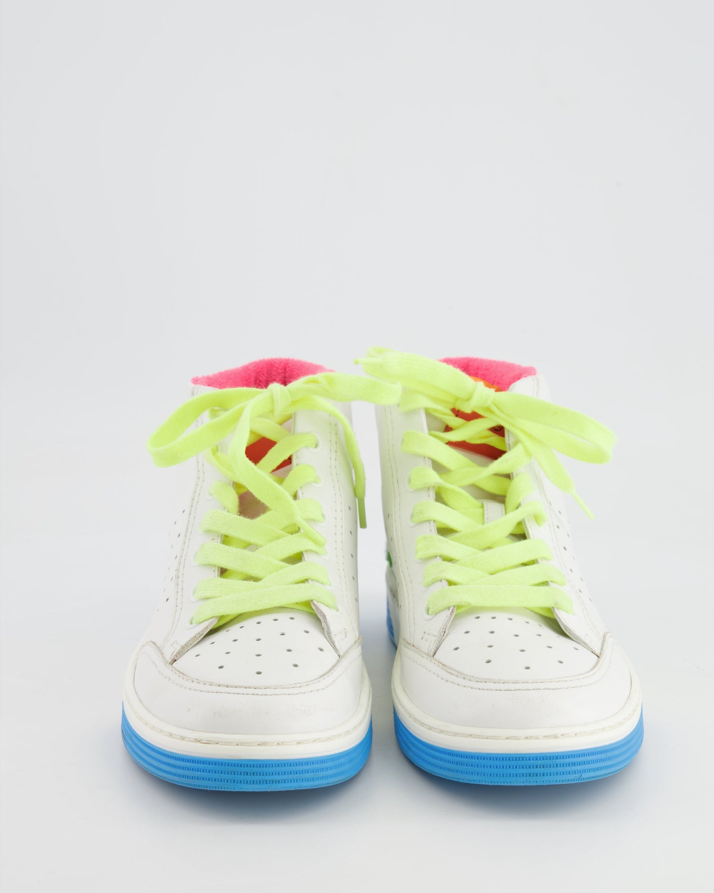 Chanel White and Multicolour Trainers with Green Logo Detail Size EU 38 Accessory