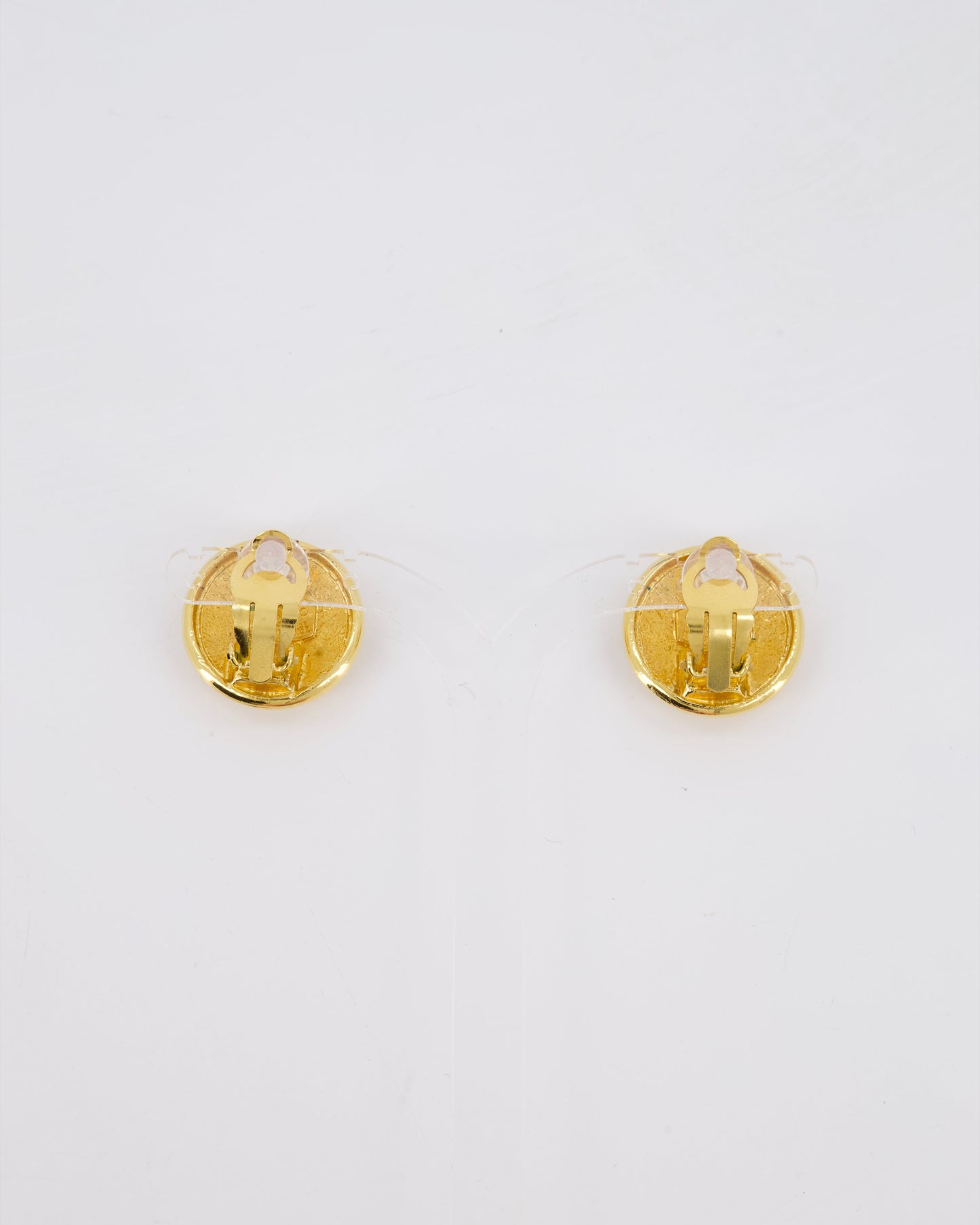 Chanel *HOT* Gold Medallion Starburst Clip On Earrings with CC Logo Detail Jewelry