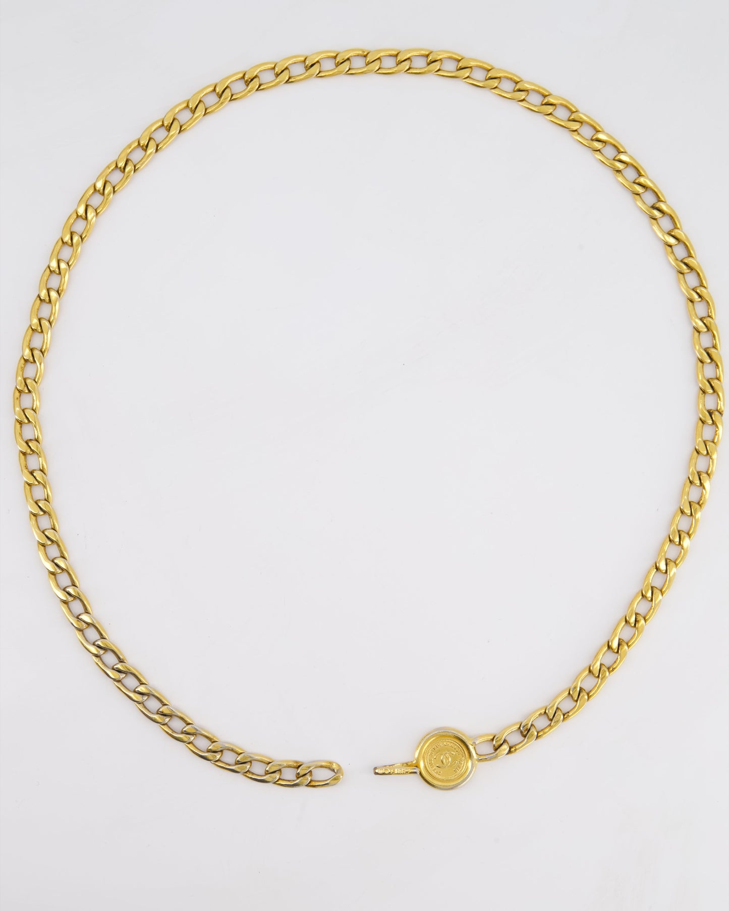 Chanel Gold Chain Medallion Belt Size