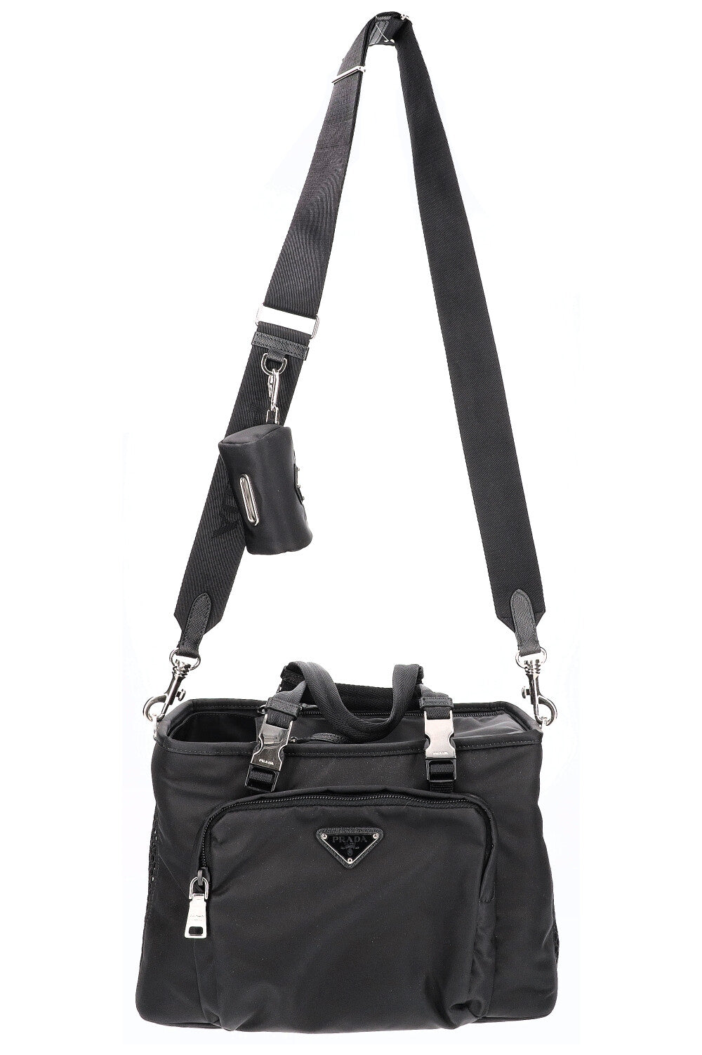 Prada Pet Bag Re Nylon Black Handbag