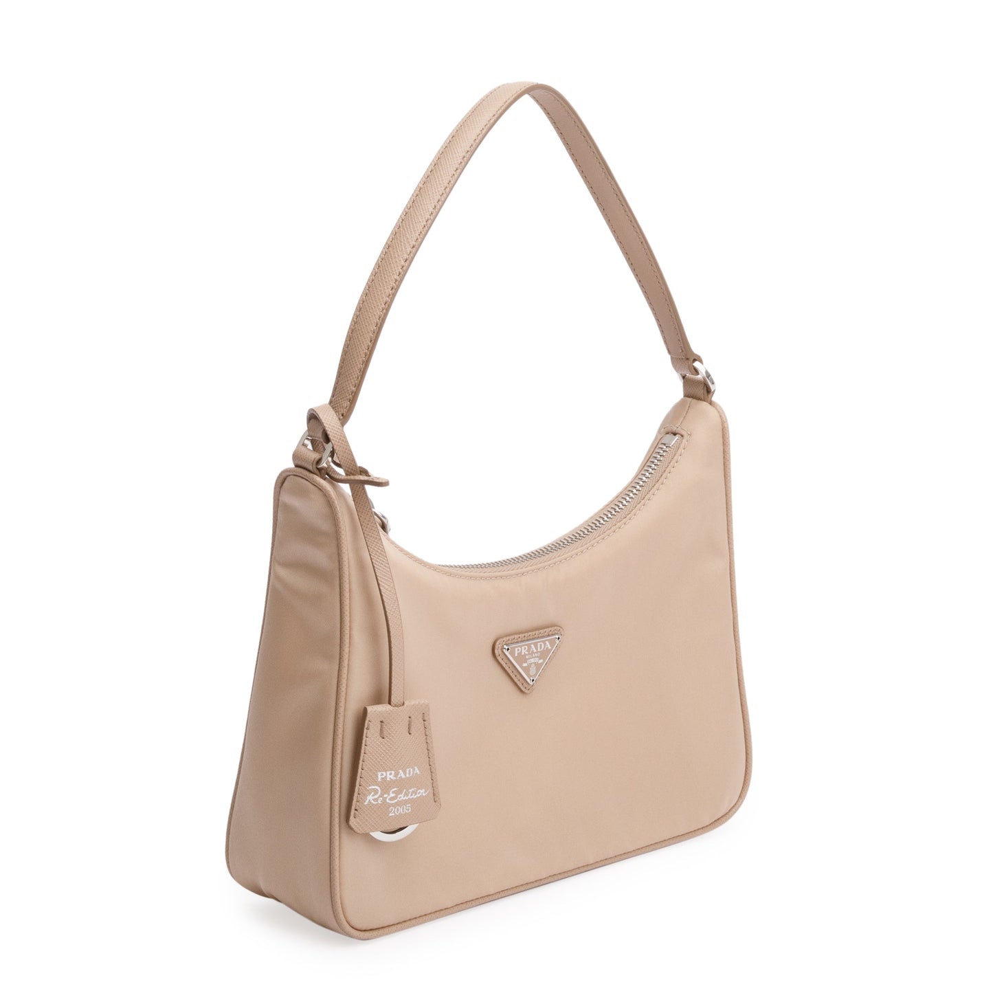 Prada Re Edition Re And Saffiano Bag Nylon Beige Travel Bag