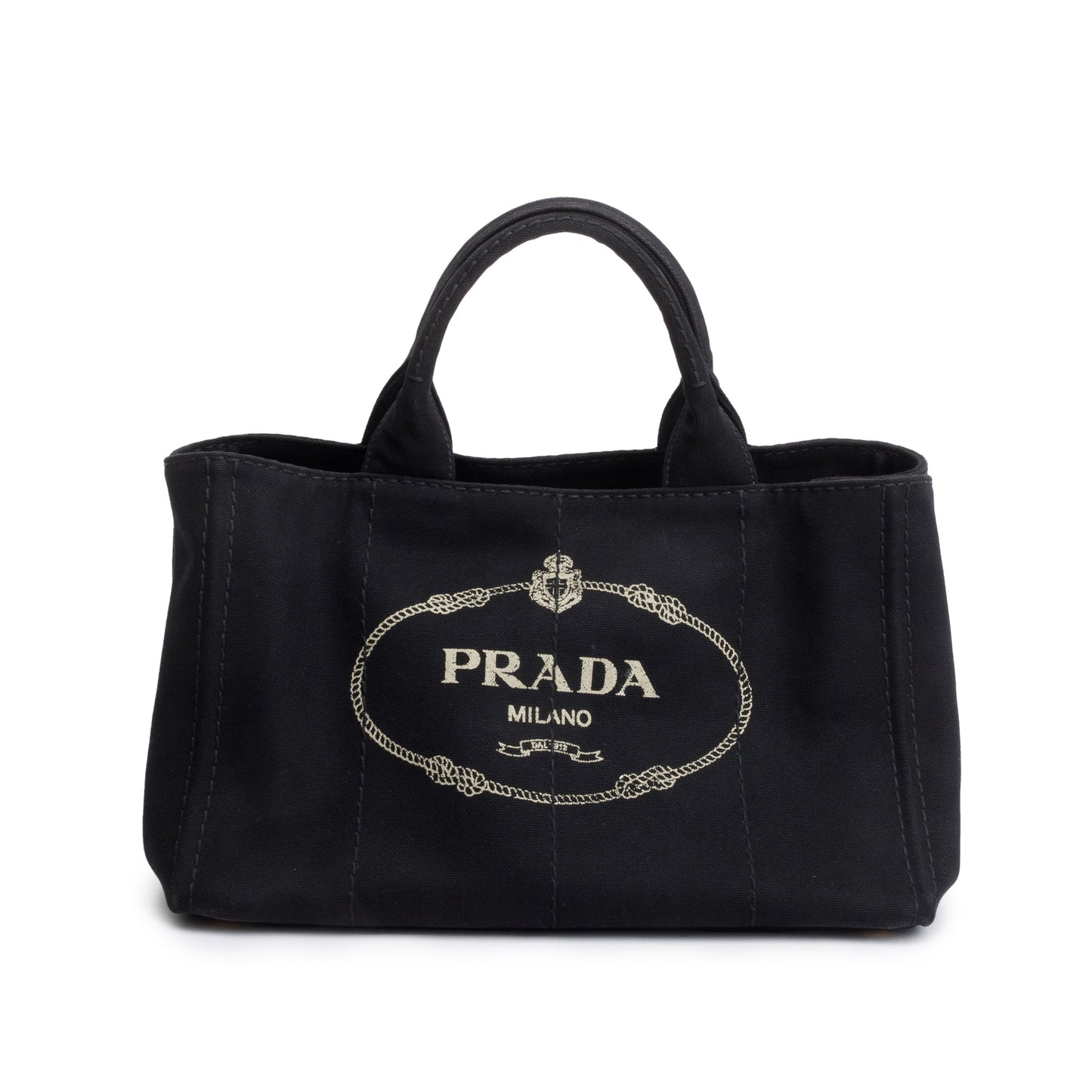 Prada Canapa Tote Handbag Canvas Black Tote Bag