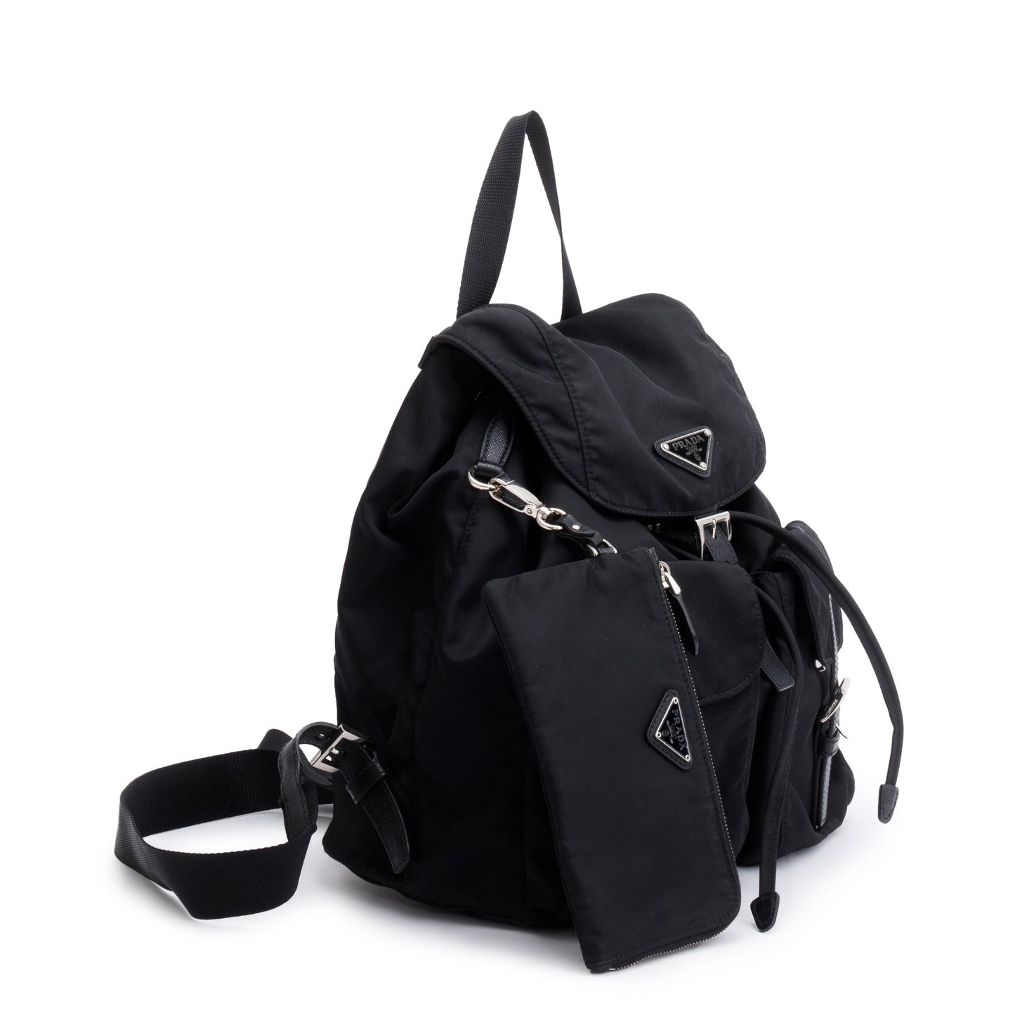 Prada Re Saffiano Backpack Handbag Nylon Black