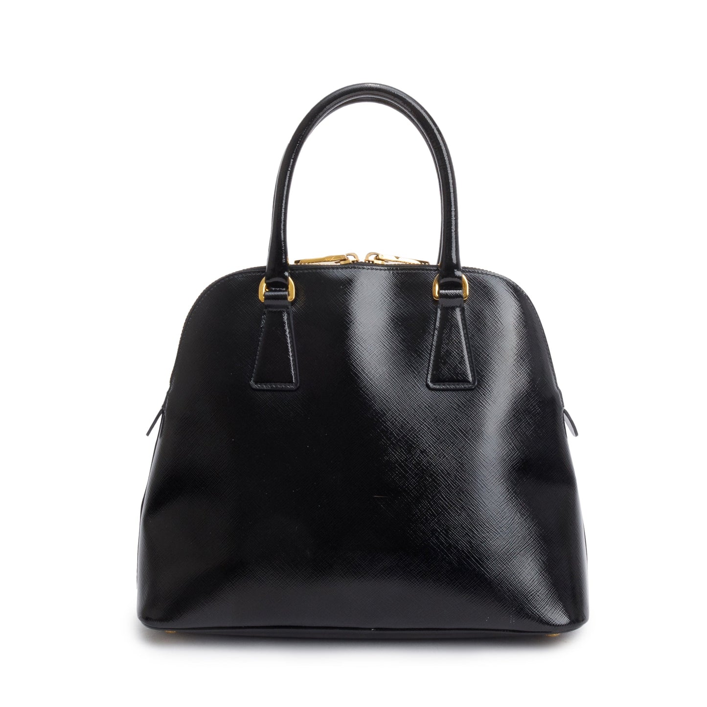 Prada Vernice Promenade Tote Saffiano Black Small Tote Bag