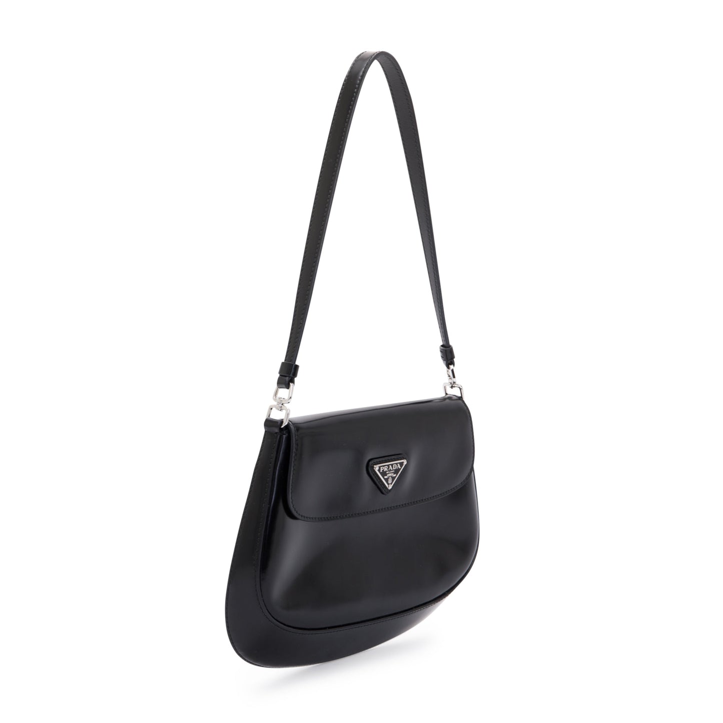 Prada Spazzolato Cleo Bag Leather Black Travel Bag