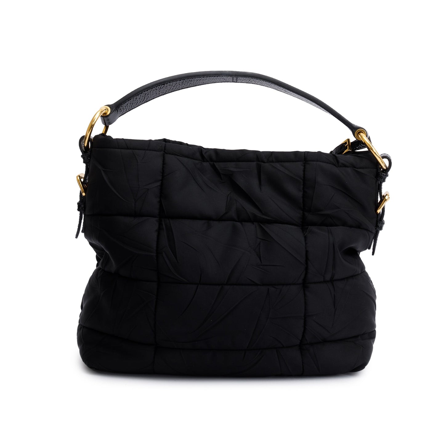Prada Tessuto Impunture Hobo Bag Black Travel Bag