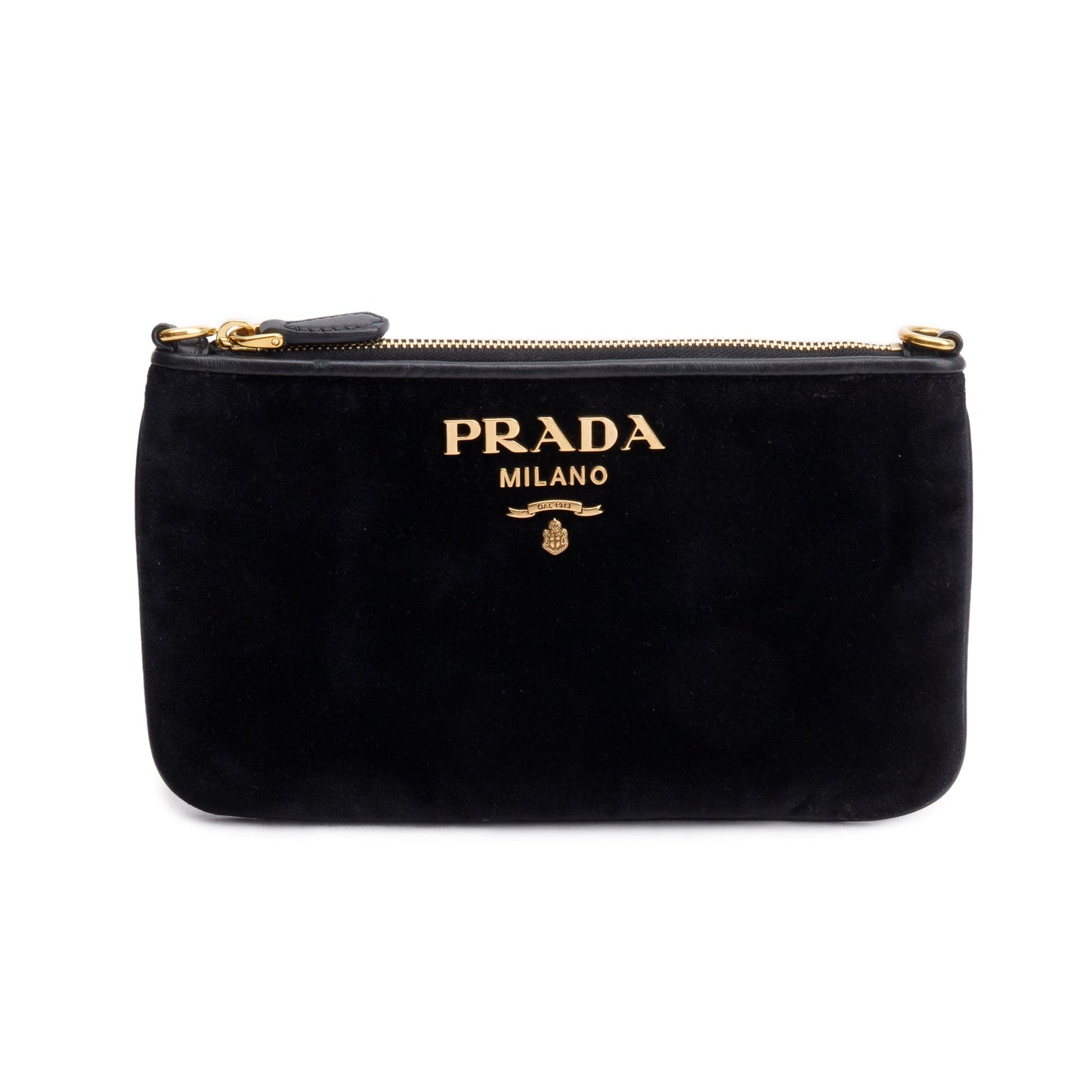 Prada Velluto Clutch Handbag Black Chain Clutch Bag