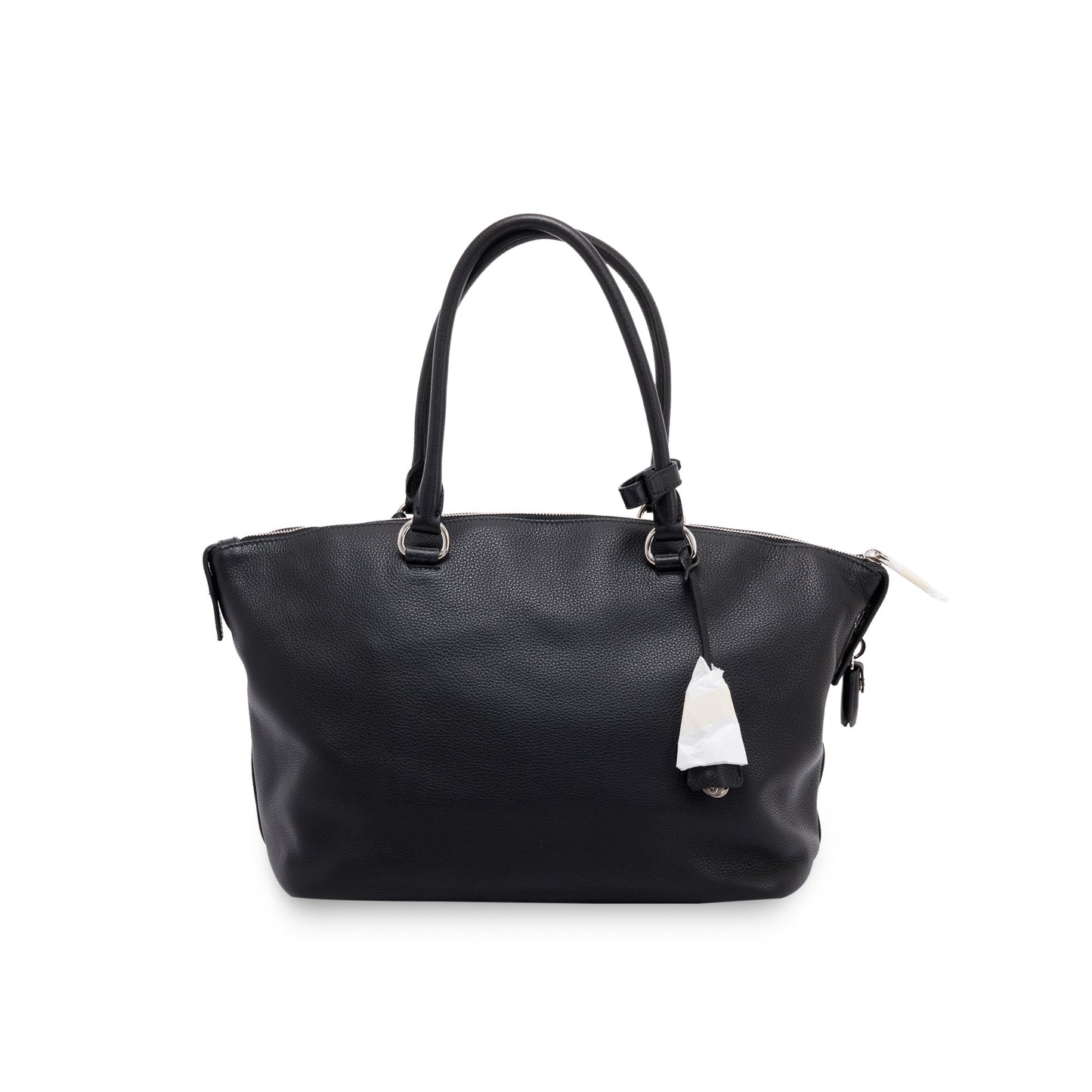 Prada Vitello Daino Zip Tote Handbag Black Tote Bag