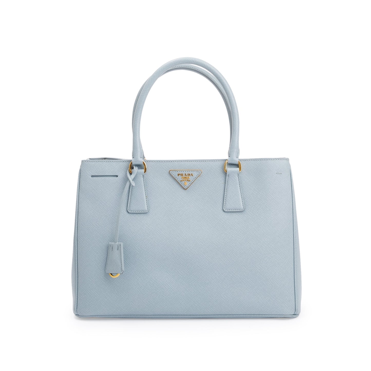 Prada Saffiano Lux Tote Handbag Blue Medium Tote Bag