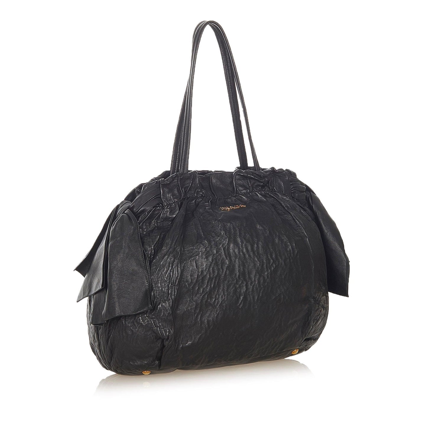 Prada Bow Tote Bag Leather Lambskin