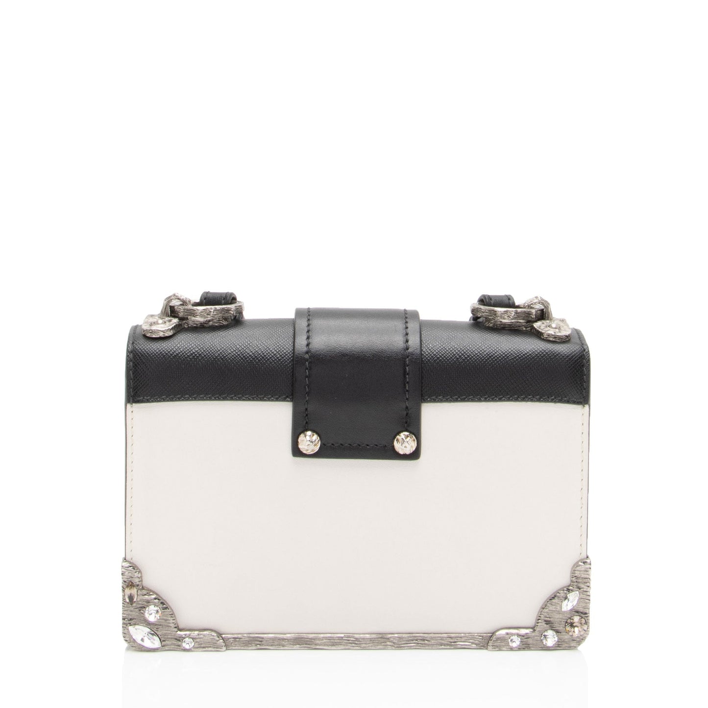 Prada Calfskin Crystal Cahier Shoulder Bag Shf Hlddcz