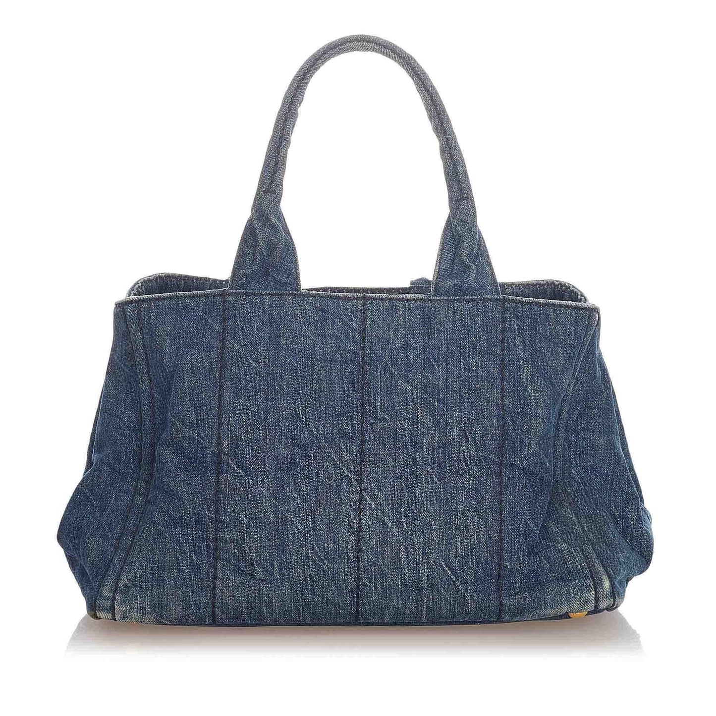 Prada Canapa Handbag Shg Denim Logo Satchel Bag
