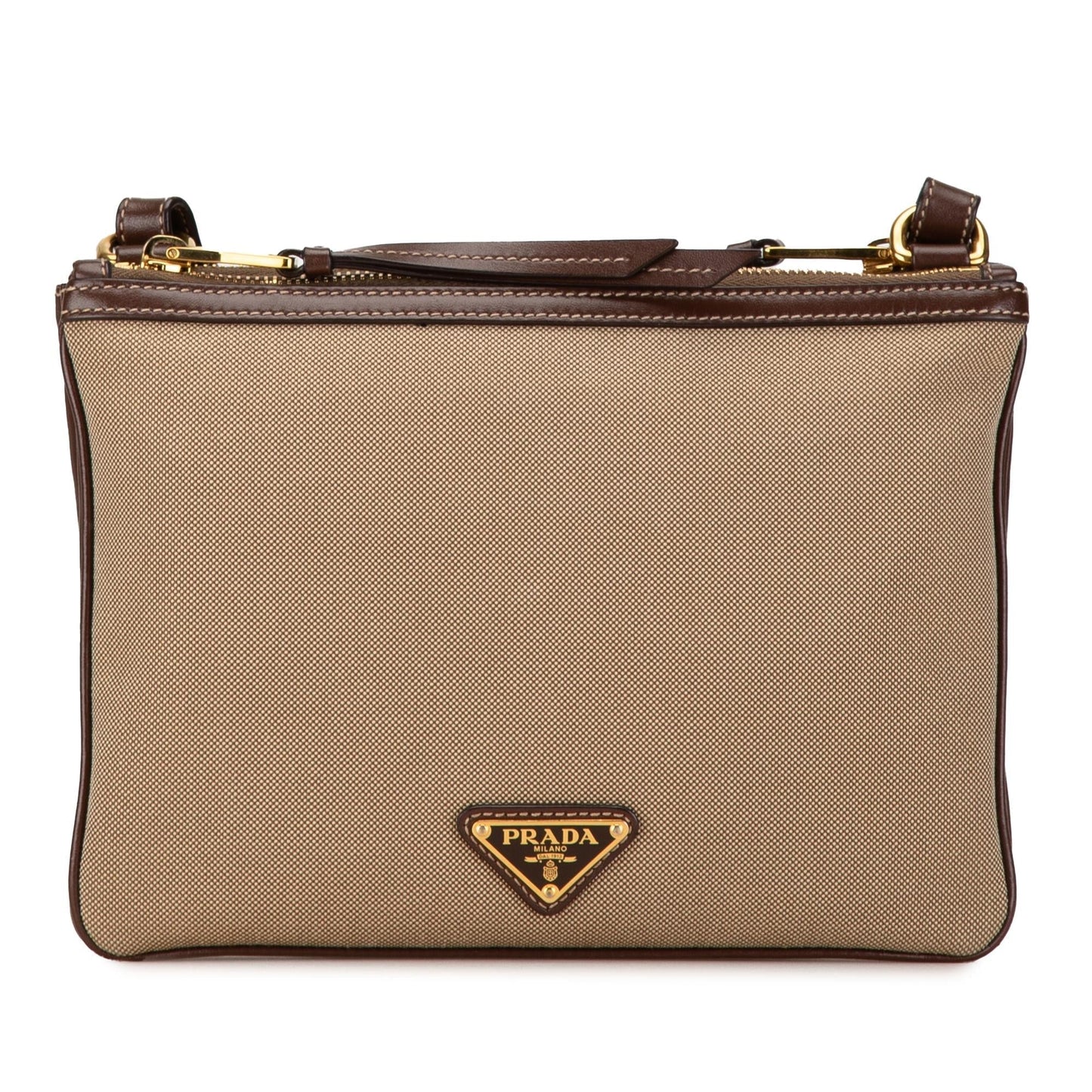 Prada Canapa Double Crossbody Shg Temcp3 Logo Zip Crossbody Bag