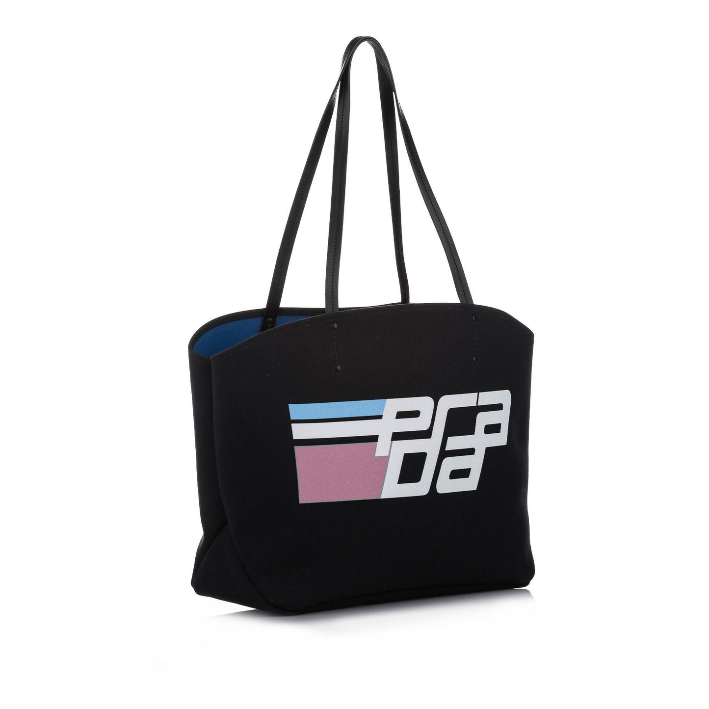 Prada Canapa Racing Shopping Tote Canvas Logo Tote Bag