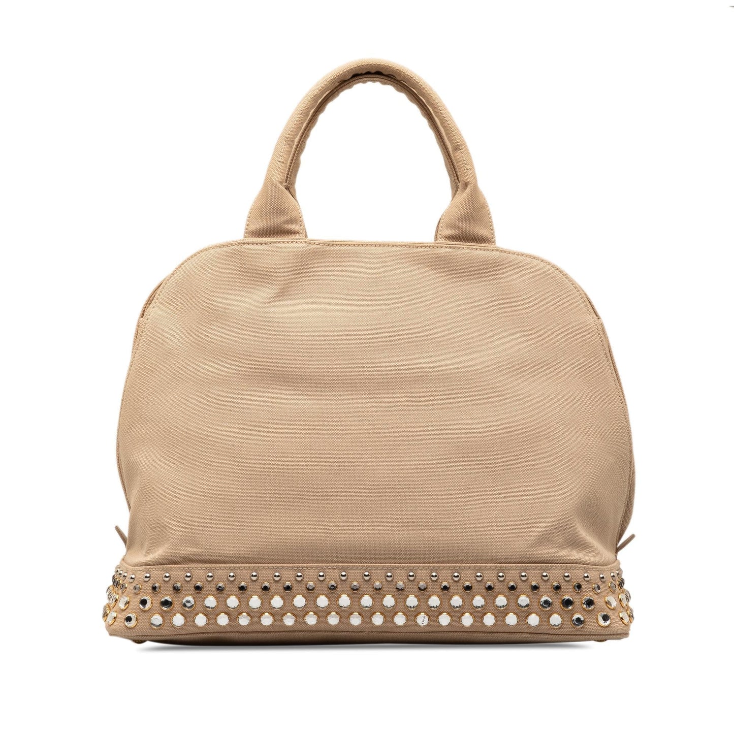 Prada Canapa Studded Dome Shopping Tote Tote Bag