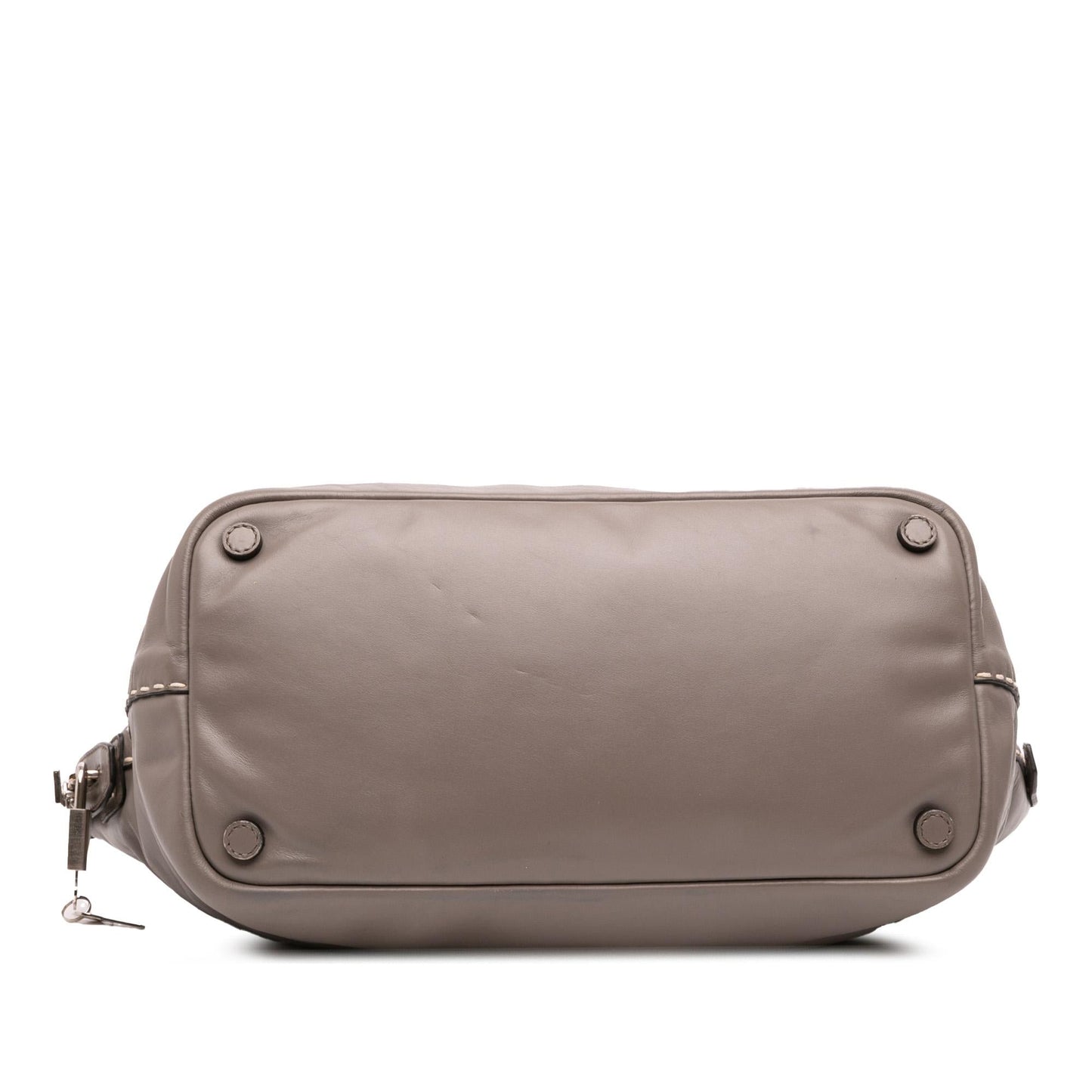Prada City Calf Hand Stitched Tote Zip Tote Bag