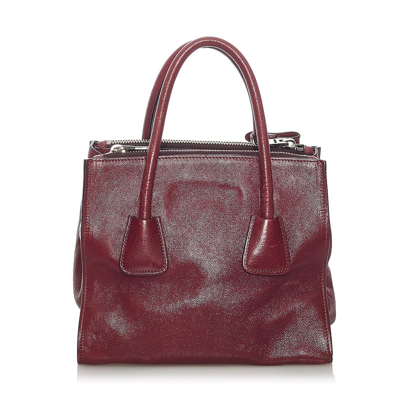 Prada Glace Calf Twin Pocket Satchel Shg Leather Satchel Bag