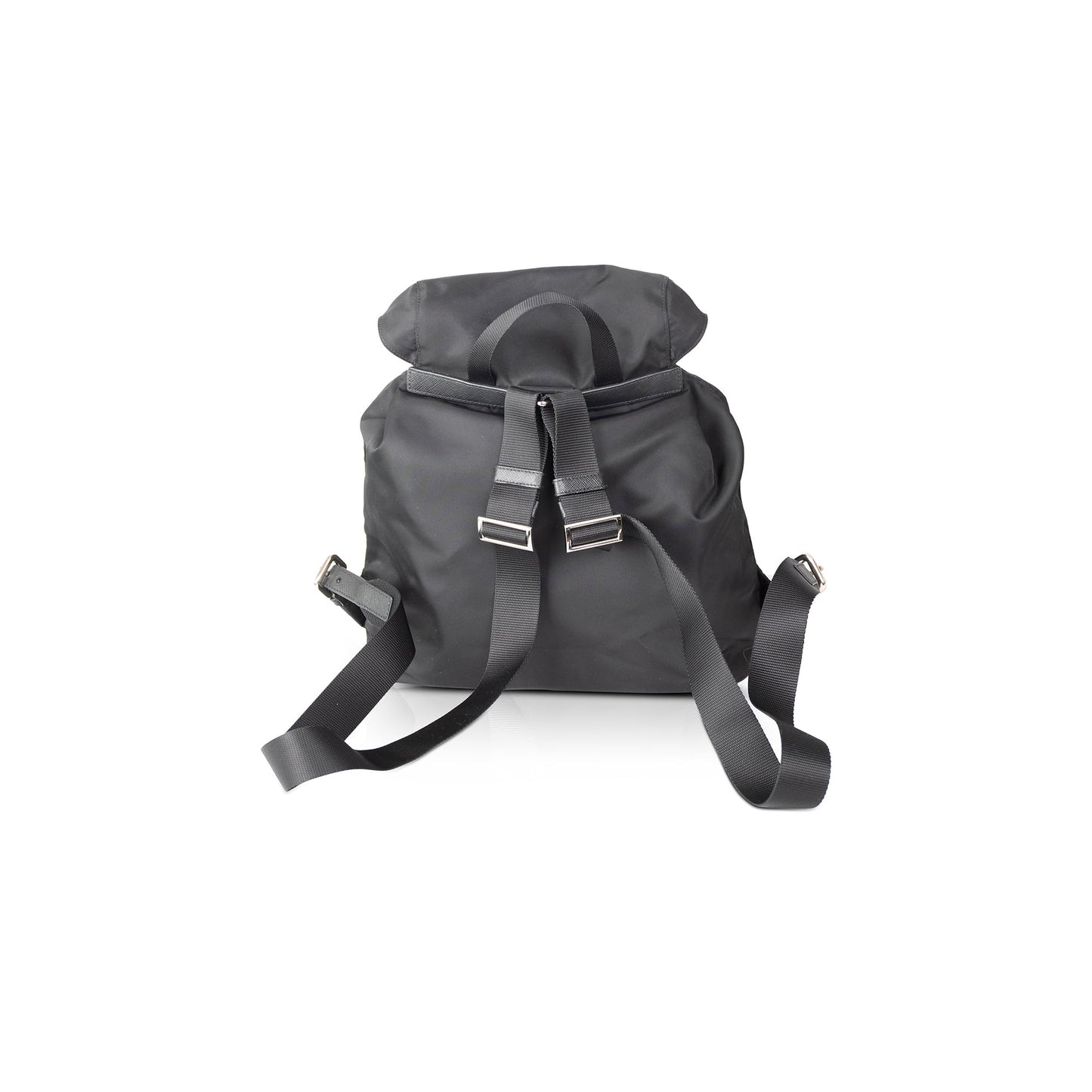 Prada Saffiano Trimmed Tessuto Backpack Handbag Leather Nylon Backpack Handbag