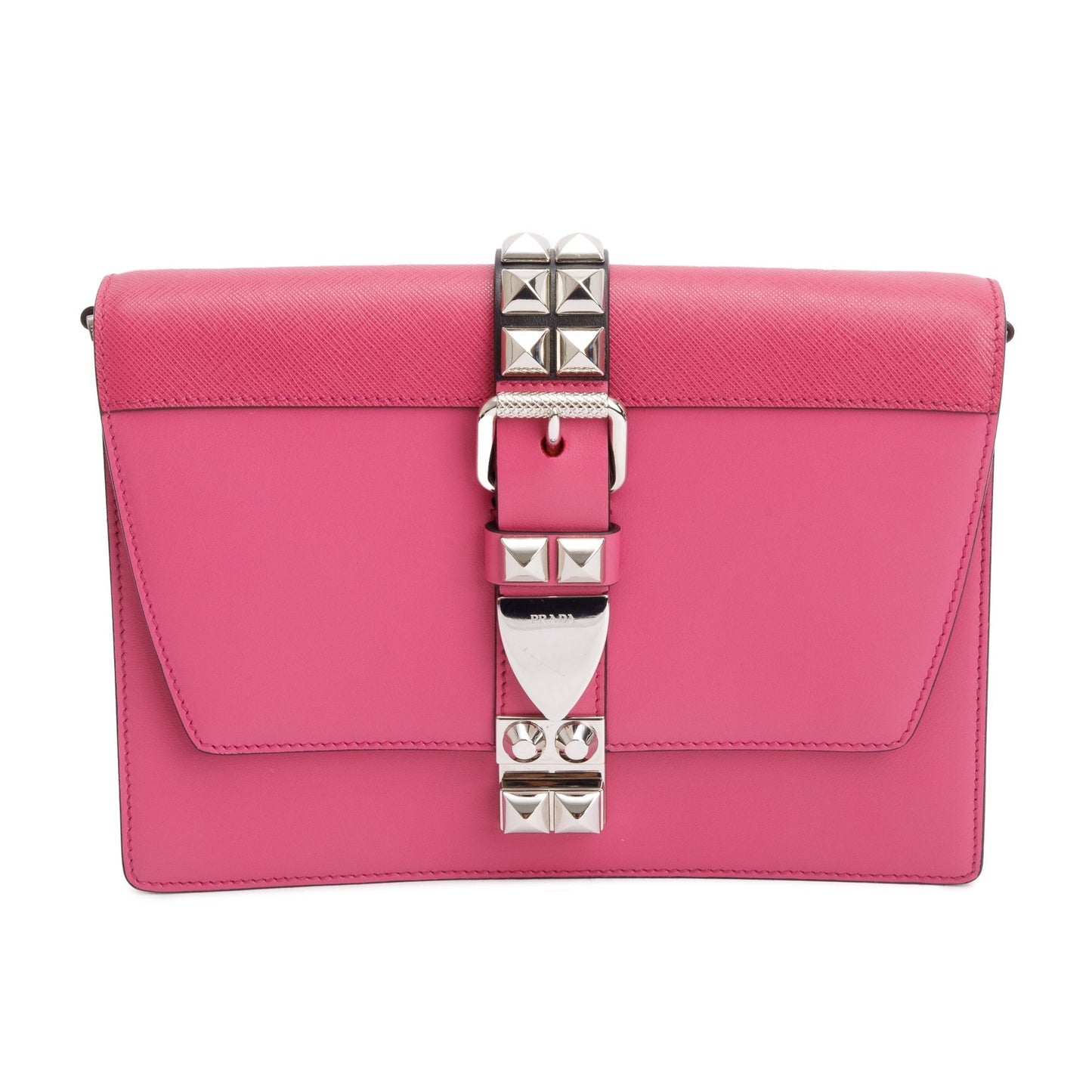Prada Saffiano City Calf Elektra Bag Leather Pink Travel Bag