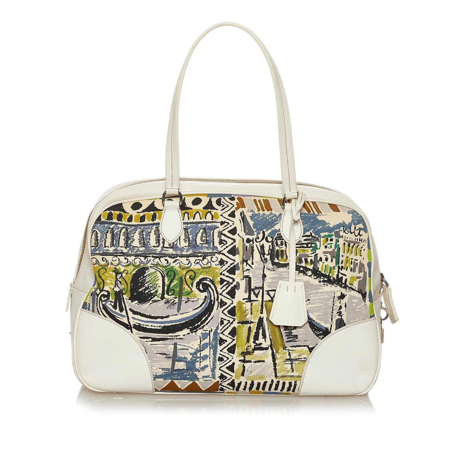 Prada Printed Shoulder Bag Shg Canvas