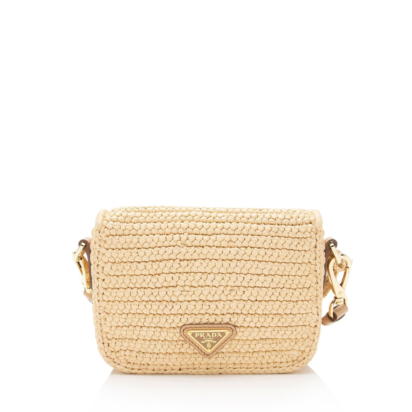 Prada Shoulder Bag Shf Vaij0V Raffia Logo Flap