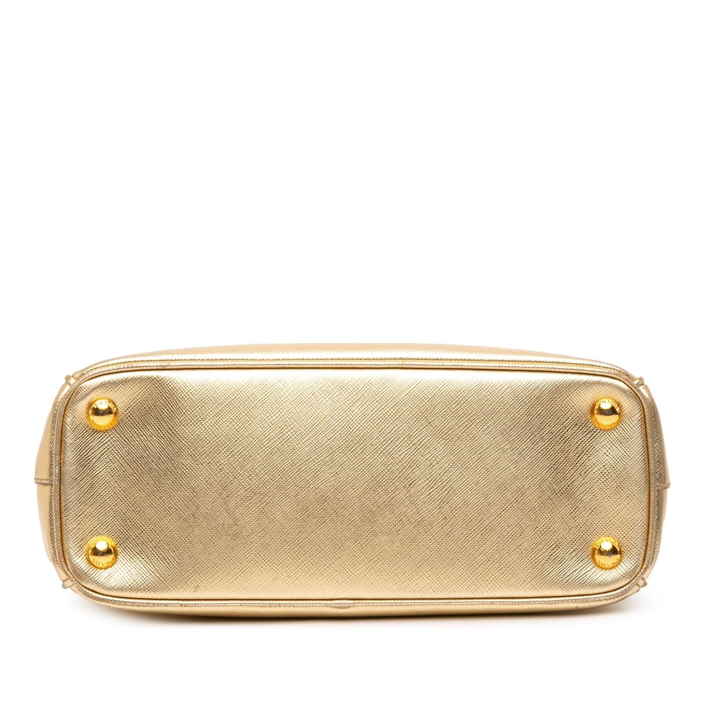 Prada Metallic Lux Galleria Double Satchel Saffiano Small Zip Satchel Bag