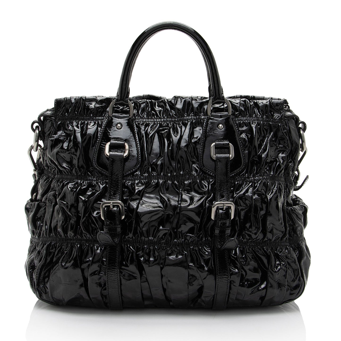 Prada Vernice Gaufre Satchel Large Satchel Bag