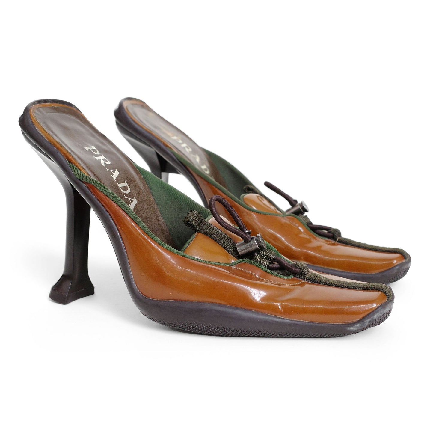 Prada Handbag FW Leather Patent Orange Shoes