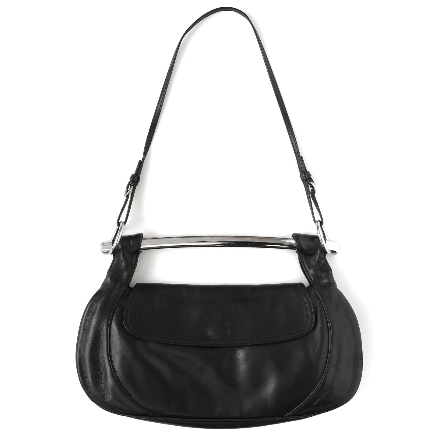 Prada Shoulder Bag SS 2 Leather Metal Black