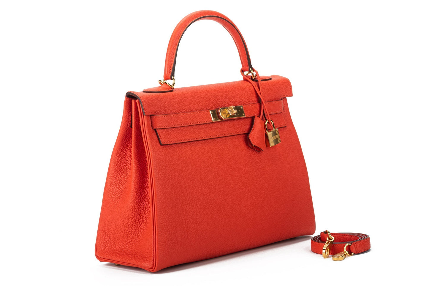 Hermes Brand New Kelly Capucine Togo Handbag Travel Bag