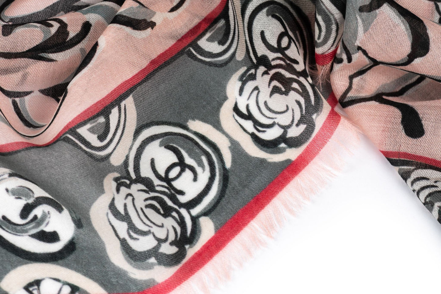 Chanel New Camellia Cashmere Shawl Handbag Pink
