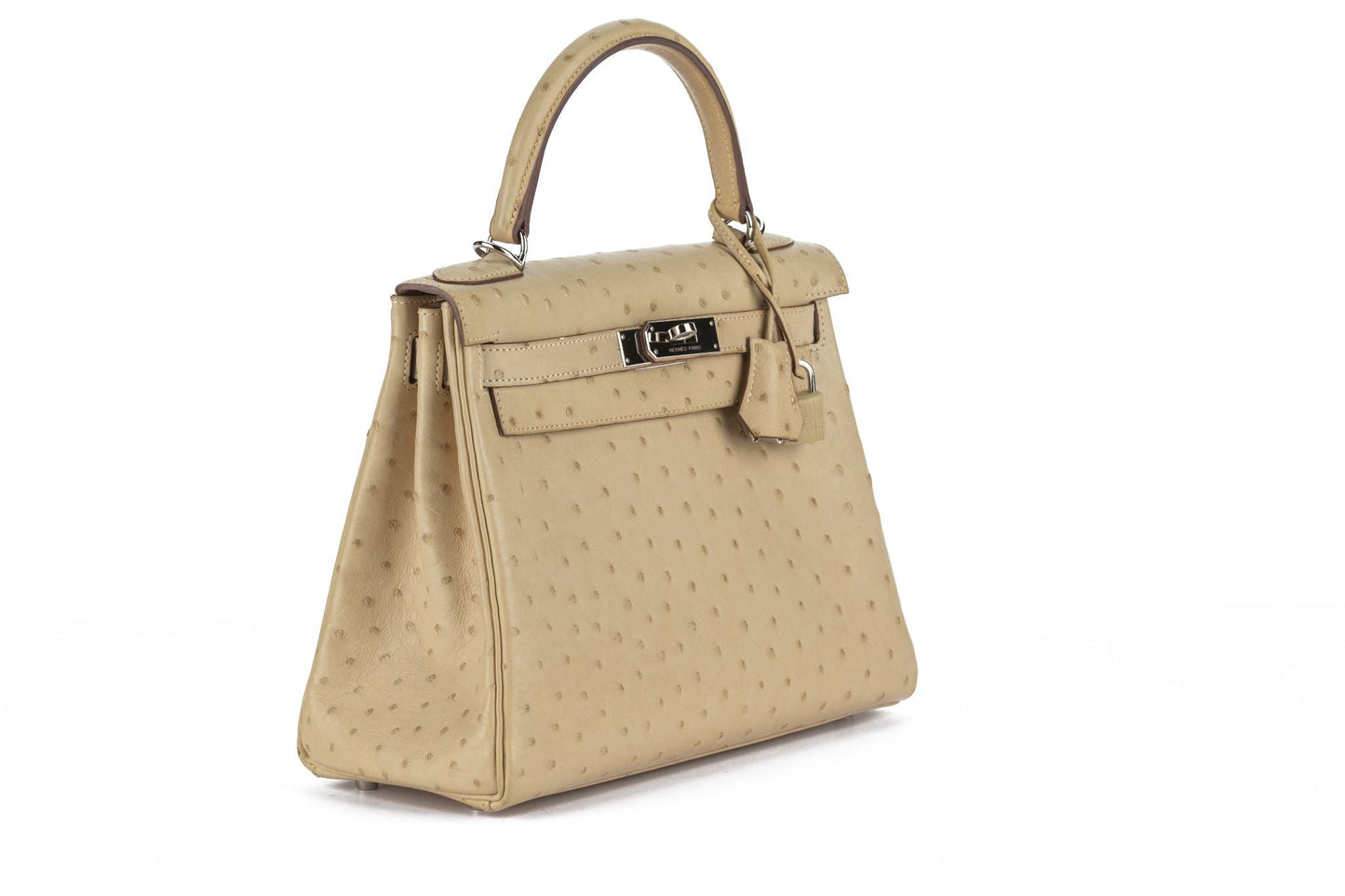 Hermes Kelly Ostrich Parchemin Handbag Travel Bag