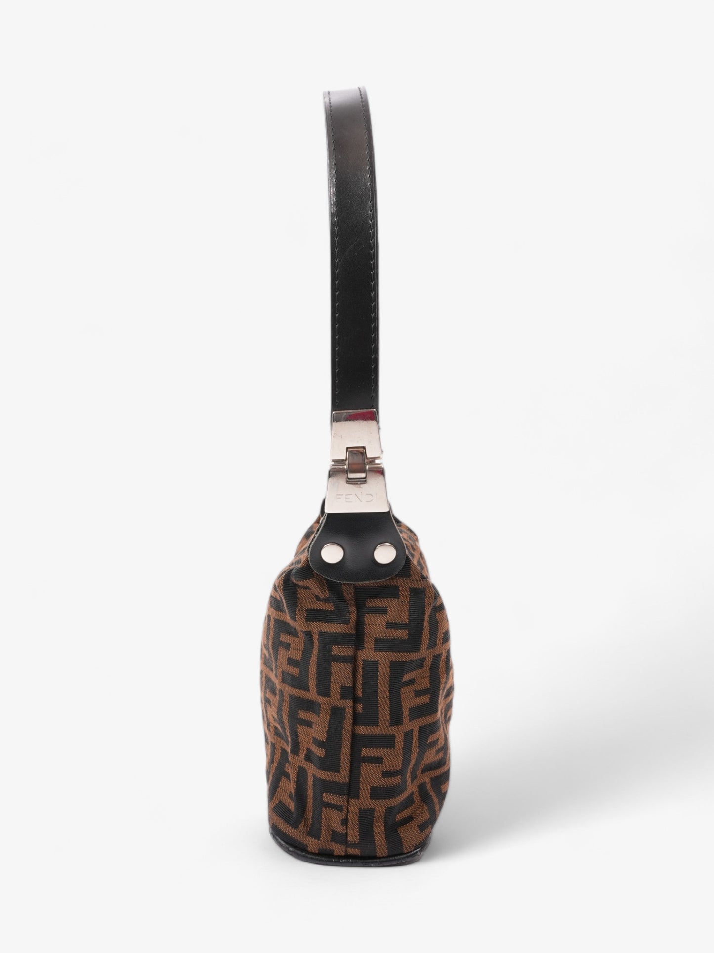 Fendi Classic Zucca Shoulder Bag Canvas Zip