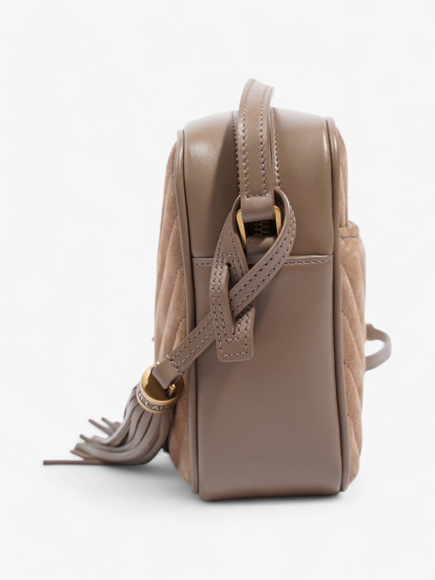 YSL Saint Laurent Lou Camera Bag Taupe Suede Crossbody Bag