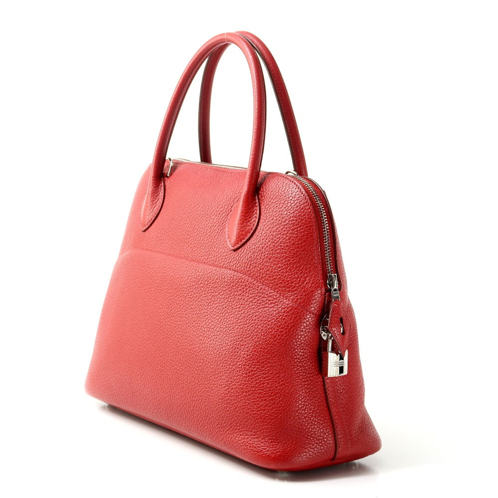Hermes Handbag Taurillon Clemence Bolide Women Red Travel Bag