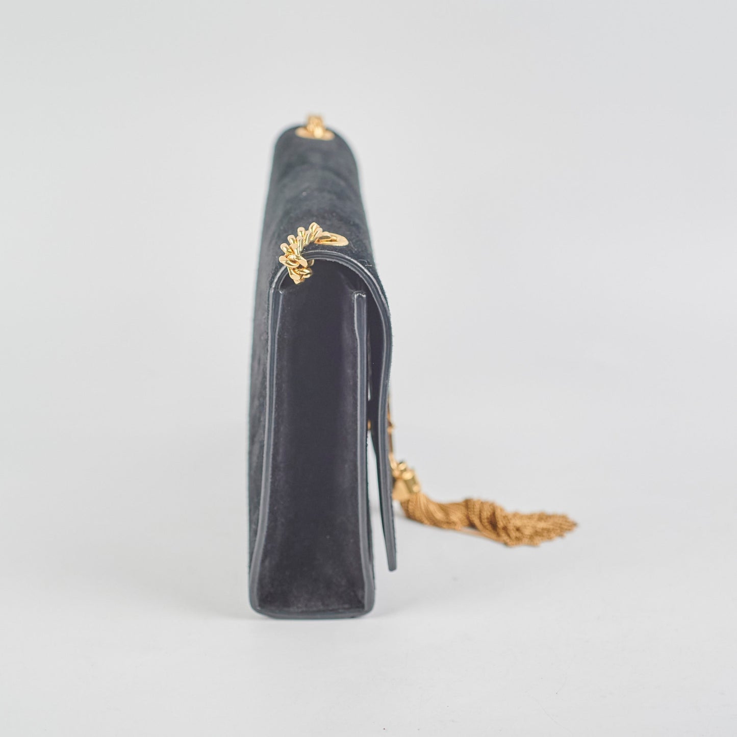 YSL Saint Laurent Kate Tassel Crossbody Bag Suede Black Medium