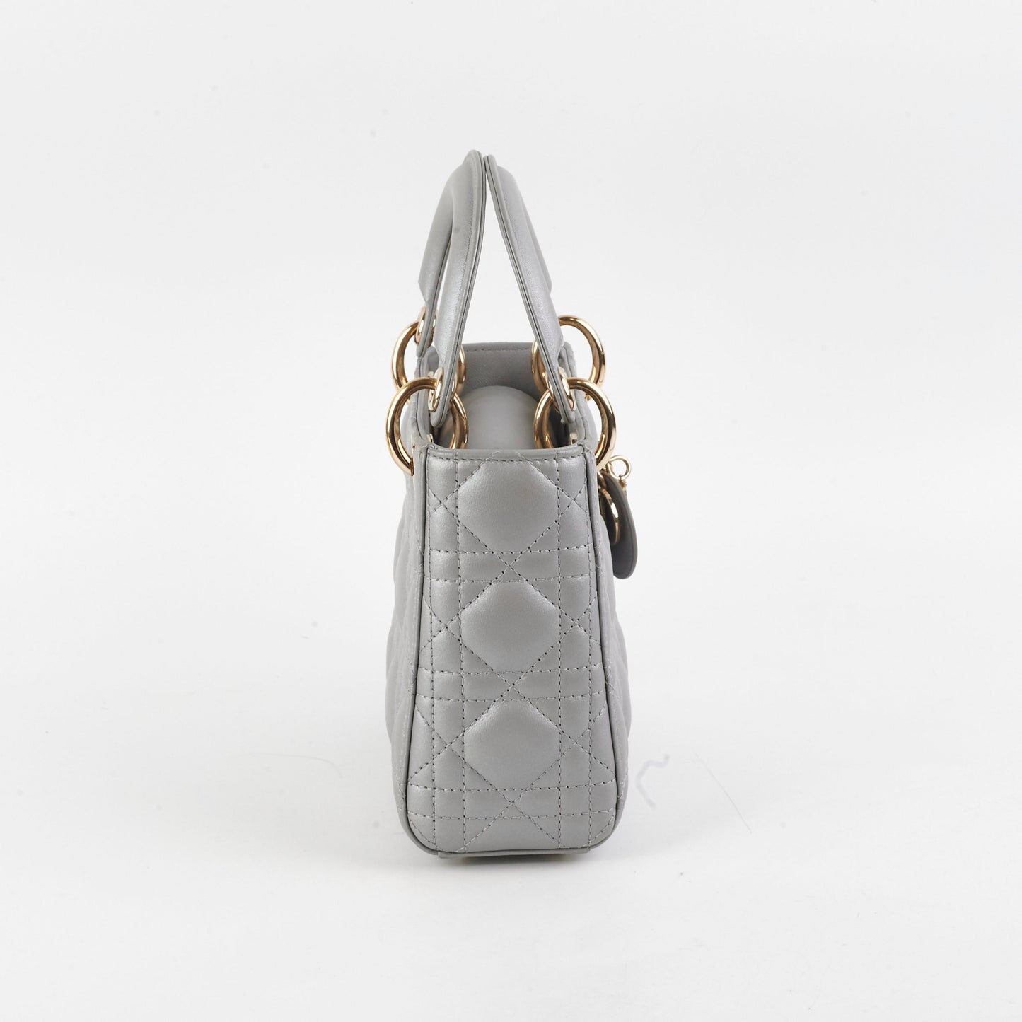 Dior Christian Lady Grey Crossbody Bag Gray Mini