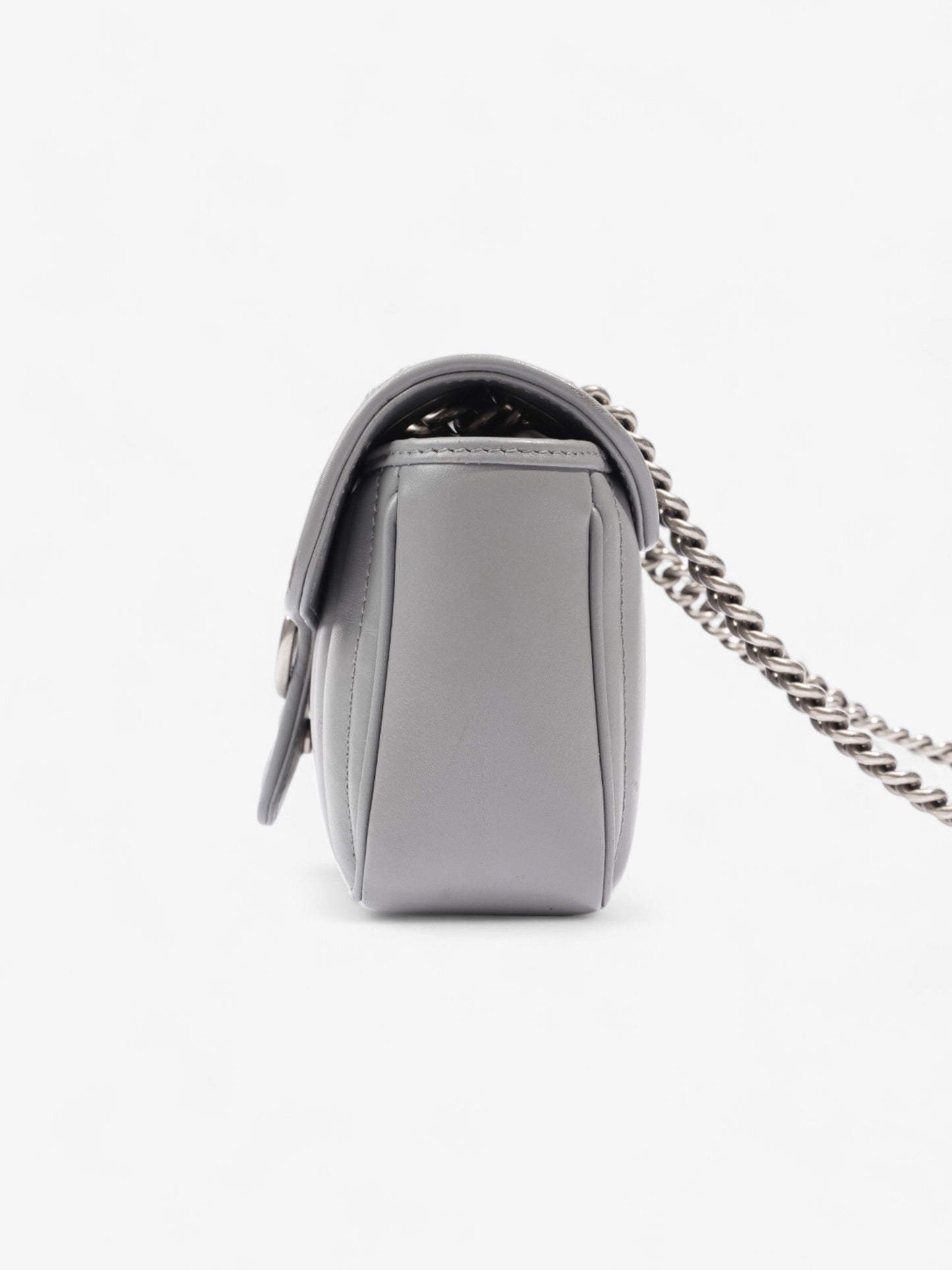 Gucci Marmont Flap Grey Crossbody Bag Leather Matelasse