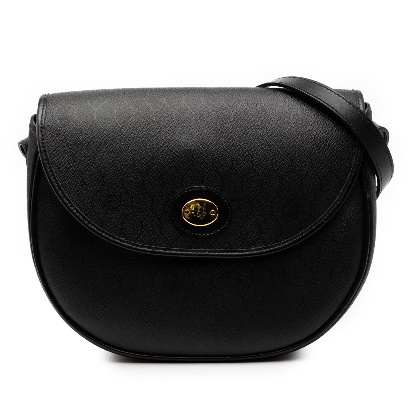 Dior Handbag Honeycomb Coated Crossbody 2 Canvas Black Crossbody Bag